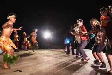 people enjoying family friendly luau